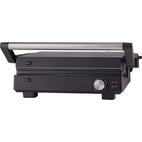 Гриль Gorenje прижимний 2000Вт, темп. режимів-7, з`ємні пластини, розкриття на 180°, метал, чорний