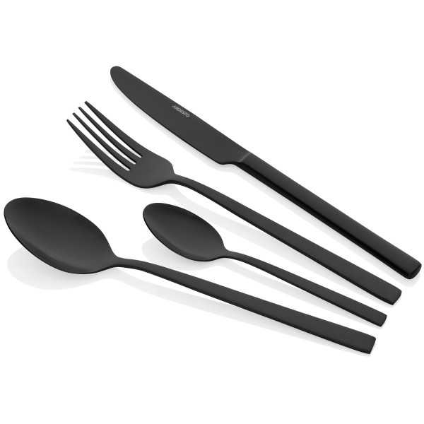 Набір столових приборів ARDESTO Black Mars Favola, 4 прибори, нержавіюча сталь, чорний