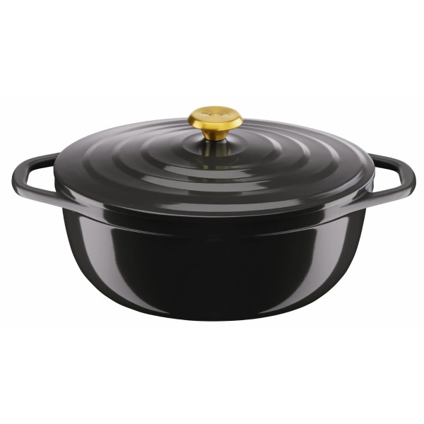 Каструля Tefal Air, з кришкою, 5.7л, алюміній, чорний