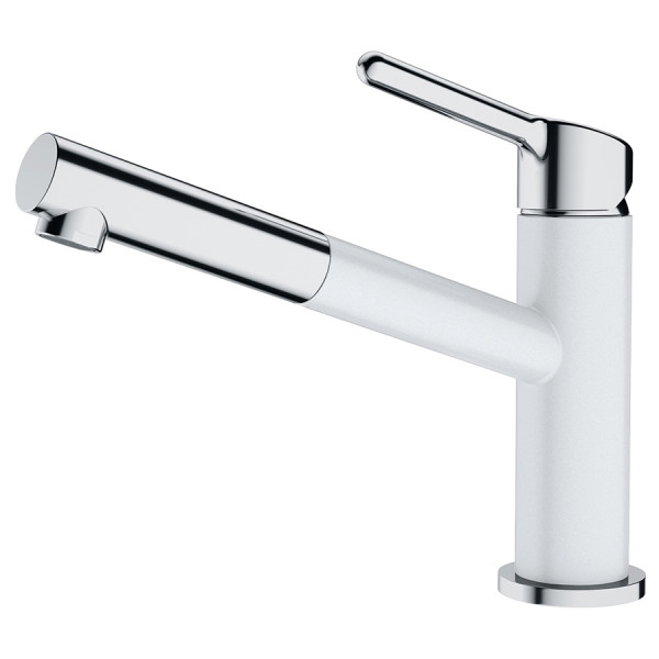 Змішувач для кухні Franke Orbit, довж.виливу - 225мм, витяжний, 1важіль, хром-білий