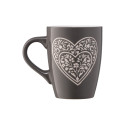 Чашка ARDESTO Heart, 330мл, кераміка, сірий темний