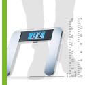 Ваги Beurer підлогові, 180кг, товщина 8мм, великий дисплей, СR2032x2 в комплекті, скло, прозорий