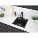 Мийка кухонна Deante Zorba, граніт, квадрат, без крила, 440х440х184мм, чаша - 1, накладна, графіт
