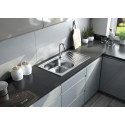 Мийка кухонна Deante Doppio, нерж.сталь, прямокут., з крилом, 780х430х160мм, чаша - 1, накладна, нерж