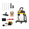 Пилосос професійний 2E PowerClean 20S 1200Вт 17кПа контейнер 20л розетка 220В/2000Вт вологе/сухе прибирання функція повітродувки IPX4 5.6кг