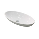 Раковина, умивальник Adamant ANDERE NEW, штучний камінь, овальна, без отвору для змішувача та переливу, 590х295х130мм, накладний, білий