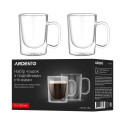 Набір чашок з ручками і подвійними стінками ARDESTO, 120мл, 2шт, боросилікатне скло, прозорий