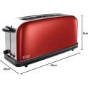 Тостер Russell Hobbs Classic 1100Вт, довгі слоти, метал, червоний