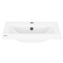 Раковина, умивальник ARDESTO Sati, штучний камінь, прямокут., з отвором для змішувача, з отвором для переливу, 595x450x158мм, накладний, білий