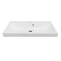 Раковина, умивальник Adamant STRENG NEW, штучний камінь, прямокут., з отвором для змішувача, з отвором для переливу, 790x410x123мм, накладний, білий