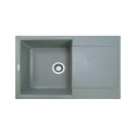 Мийка кухонна Adamant Horizon, штучний камінь, прямокут., з крилом, 780х495х230мм, чаша - 1, врізна, сірий