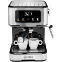 Кавоварка Gorenje ріжкова 1.5л, мелена, ручний капучинатор, нерж