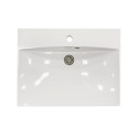 Раковина, умивальник Adamant Emil, штучний камінь, прямокут., з отвором для змішувача, з отвором для переливу, 595х455х138мм, накладний, білий
