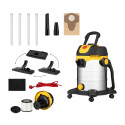 Пилосос професійний 2E PowerClean 20S 1200Вт 17кПа контейнер 20л розетка 220В/2000Вт вологе/сухе прибирання функція повітродувки IPX4 5.6кг