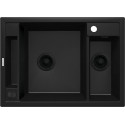 Мийка кухонна Deante Magnetic, граніт, прямокутник, без крила, 690х500х219мм, чаша - 1.5, накладна, черний