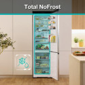 Холодильник з нижн. мороз. камерою Gorenje, 203х66х60см, 2 двері, 283(130)л, А+, Total NF, Зона св-ті, Інвертор, Зовн. Дисп, Wi-Fi, нерж