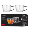 Набір чашок з ручками і подвійними стінками ARDESTO 350мл, 2шт, боросилікатне скло, прозорий