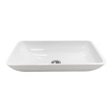 Раковина, умивальник Adamant LOWER, штучний камінь, прямокут., без отвору для змішувача та переливу, 560x360x100мм, накладний, білий