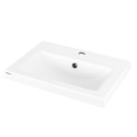 Раковина, умивальник ARDESTO Sati, штучний камінь, прямокут., з отвором для змішувача, з отвором для переливу, 595x450x158мм, накладний, білий
