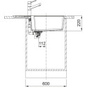 Мийка кухонна Franke Urban, фраграніт, прямокутник, з крилом, 780х500х220мм, чаша - 1, врізна, оборотна, коландер в комплекті, UBG 611-78 XL, миндаль
