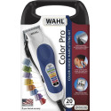 Машинка для стрижки WAHL ChromePro Deluxe, від мережі, вібраційний мотор, насадок-12, ножиці, сталь, біло-синій
