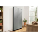 Холодильник SBS Gorenje, 179х62х91см, 2 двері, 347(197)л, А+, NF+, Інв., Зона св-ті, Зовн. Диспл, нерж