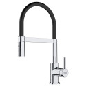 Змішувач для кухні Franke Lina, довж.виливу - 215мм, гнучкий, 1важіль, хром-чорний