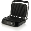 Гриль Gorenje прижимний 2100Вт, темп. режимів-7, з`ємні пластини, розкриття на 180°, метал, сірий