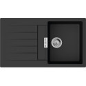 Мийка кухонна Hansgrohe S52, граніт, прямокутник, з крилом, 840х480х190мм, чаша - 1, врізна, S520-F345, чорний графіт
