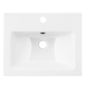 Раковина, умивальник ARDESTO Sati, штучний камінь, прямокут., з отвором для змішувача, з отвором для переливу, 595x450x158мм, накладний, білий