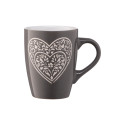 Чашка ARDESTO Heart, 330мл, кераміка, сірий темний