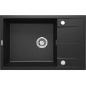 Мийка кухонна Deante Eridan, граніт, прямокутник, з крилом, 780х500х210мм, чаша - 1, накладна, металічний графіт