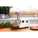М'ясорубка ARDESTO, 1600Вт, 1.6кг/хв, 3 решітки, насадка для ковбас, кеббе, пластик, білий