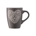 Чашка ARDESTO Heart, 330мл, кераміка, сірий темний