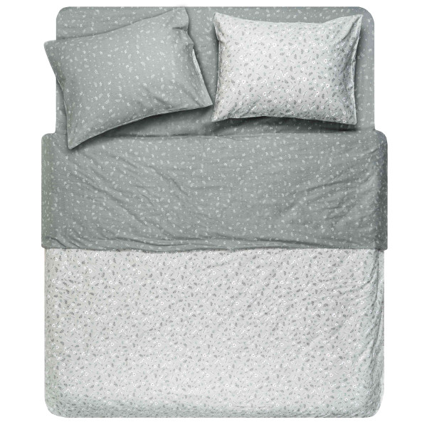 КПБ 2,0сп ARDESTO Gloria, підковдра 200х220см, простирадло 230х240см, наволочки (2) 50х70см, 100% бавовна, сатин, дрібні квіти, сірий