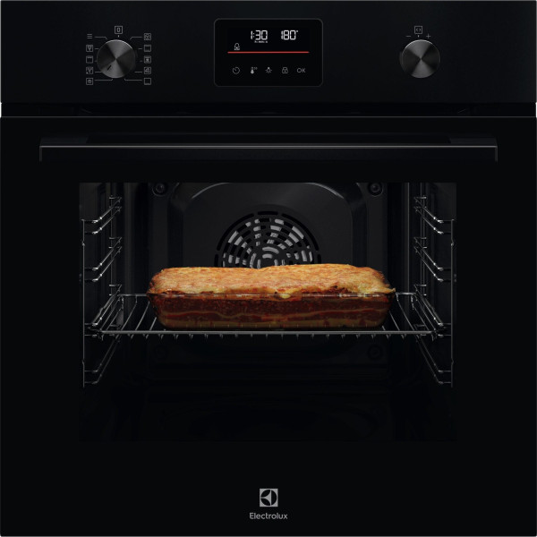 Духова шафа Electrolux електрична, 65л, A+, дисплей, конвекція, піроліз, телескопічні напрямні, чорний