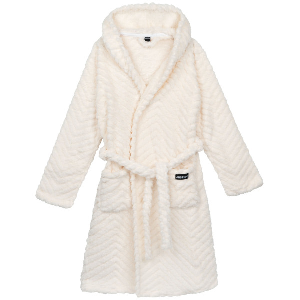 Халат жіночий ARDESTO Zigzag, розмір XXL, 100% поліестер, білий