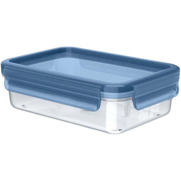Контейнер Tefal Master Seal Eco 0,8л, прямокутний, пластик, прозорий, блакитний