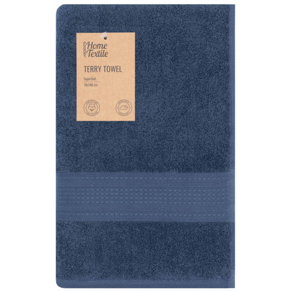 Рушник махровий ARDESTO SuperSoft 70х140см, 100% бавовна, синій