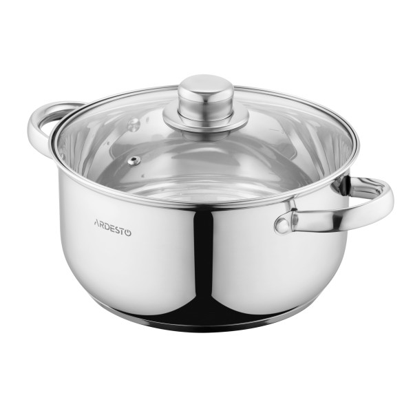 Каструля зі скляною кришкою ARDESTO Gemini Gourmet Aosta, 3.8л, нержавіюча сталь
