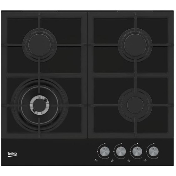 Варильна поверхня Beko газова, 60см, чавун, чорний