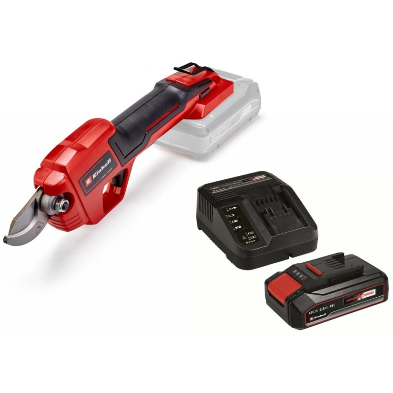Секатор акумуляторний Einhell GE-LS 18 Li Kit 18В PXC акб 1х2.5А·год до 28мм ЗП 0.9кг
