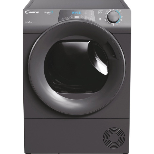 Сушильна машина Candy тепловий насос, 7кг, A++, 48,6см, дисплей, Wi-Fi, cріблястий