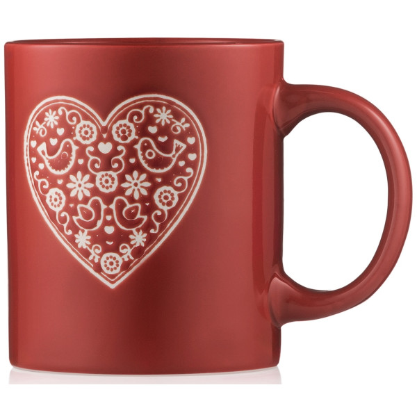 Чашка ARDESTO Heart, 320мл, кераміка, червоний