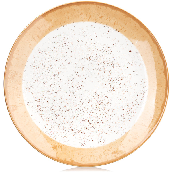 Тарілка десертна ARDESTO Siena, 19см, порцеляна, біло-жовтий