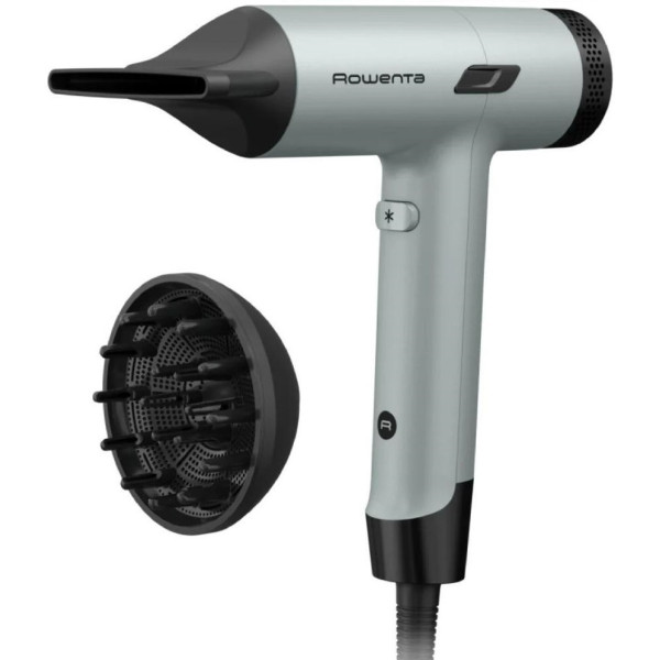 Фен Rowenta Tiny, 1600Вт, 3 режими, дифузор, іоніз-я, хол. обдув, зелено-чорний