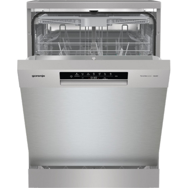 Посудомийна машина Gorenje, 16компл., A+++, 60см, дисплей, 3 кошика, AquaStop, сірий