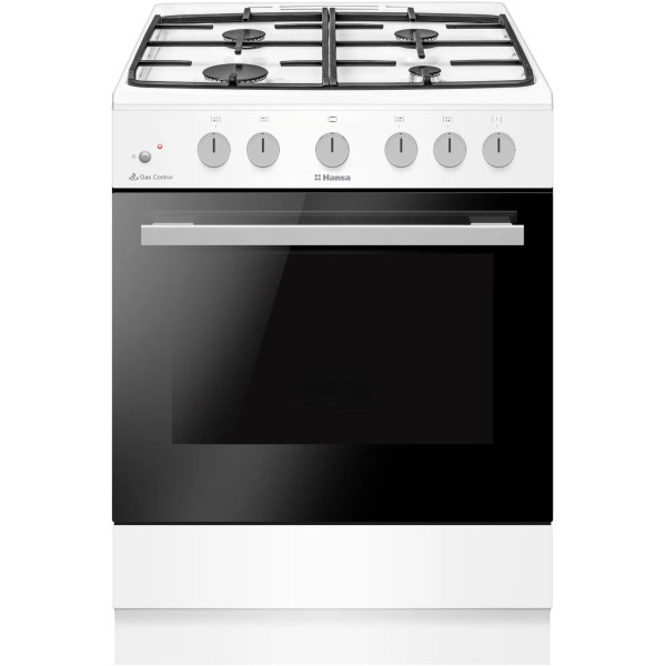 Плита Hansa газова, 67л, 60x60см, чавун, газ контр., білий