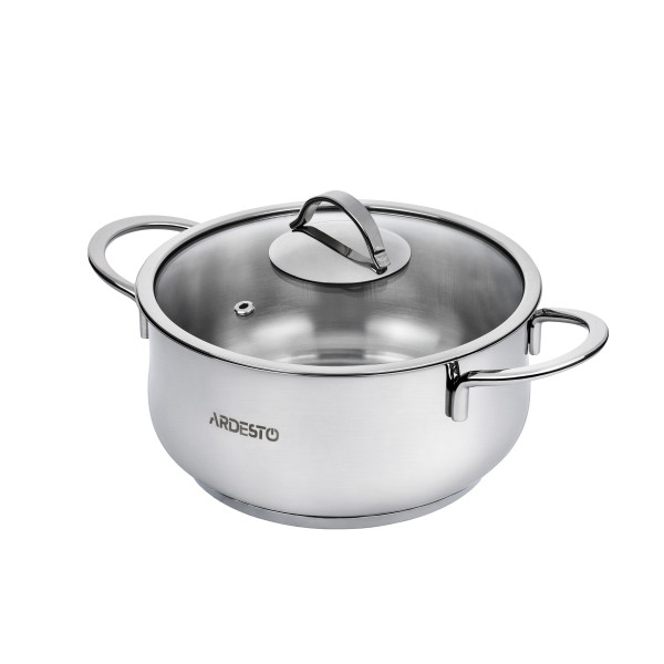 Каструля зі скляною кришкою ARDESTO Black Mars, 3л, нержавіюча сталь