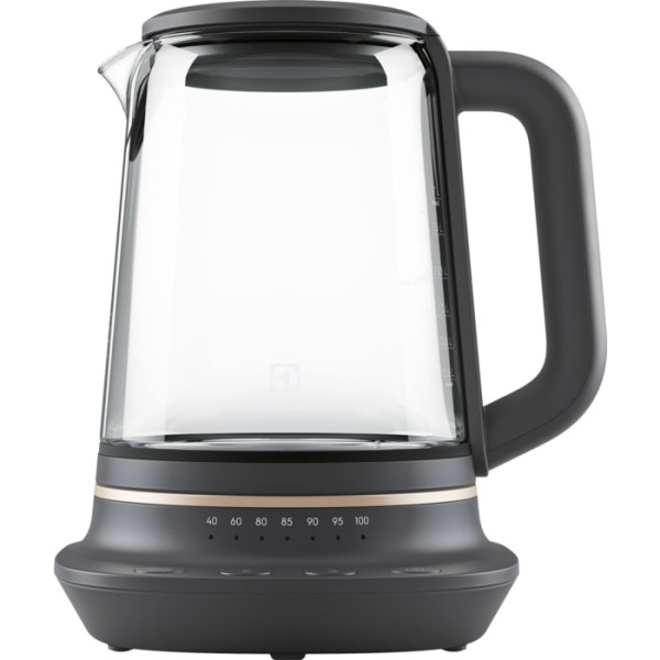 Електрочайник Electrolux 1.7л, Strix, скло, заварник, підтримка температури, чорний